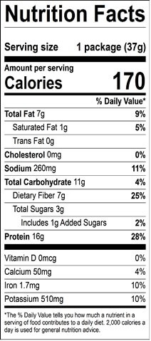 Salted Caramel Nutrition Panel
